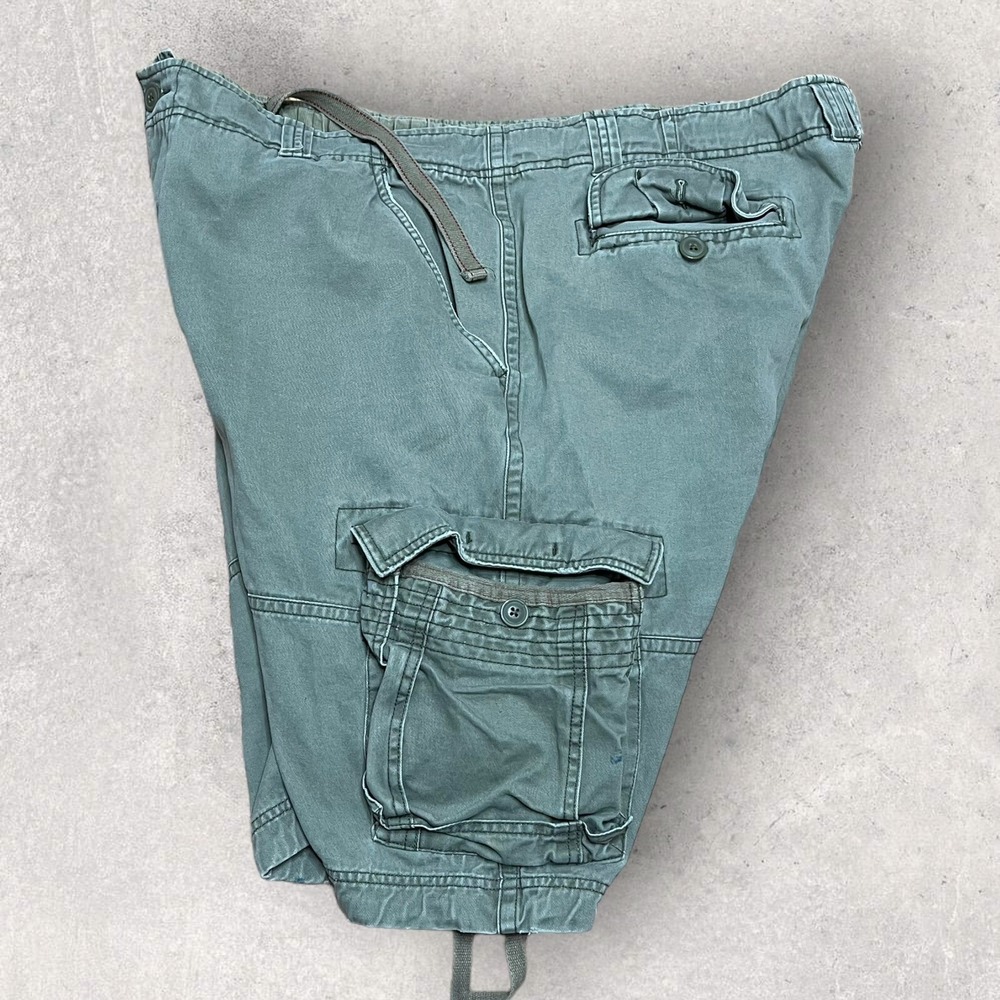 Vintage Paratrooper Cargo Shorts Men 42 Green‎ 10" Utility Hiking Military Heavy - Picture 13 of 15